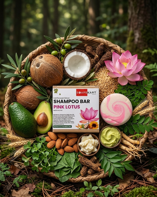 Pink Lotus Shampoo Bar (For Soft & Sensitive Hair)