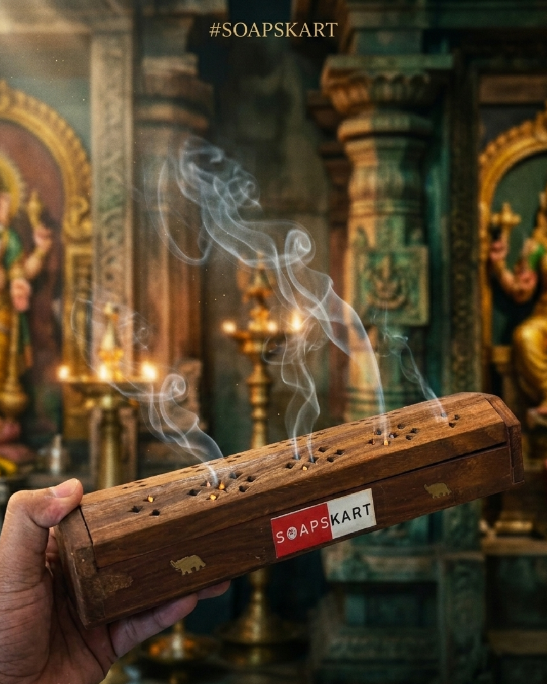 Wooden Box - Incense Stick & Dhoop Stand