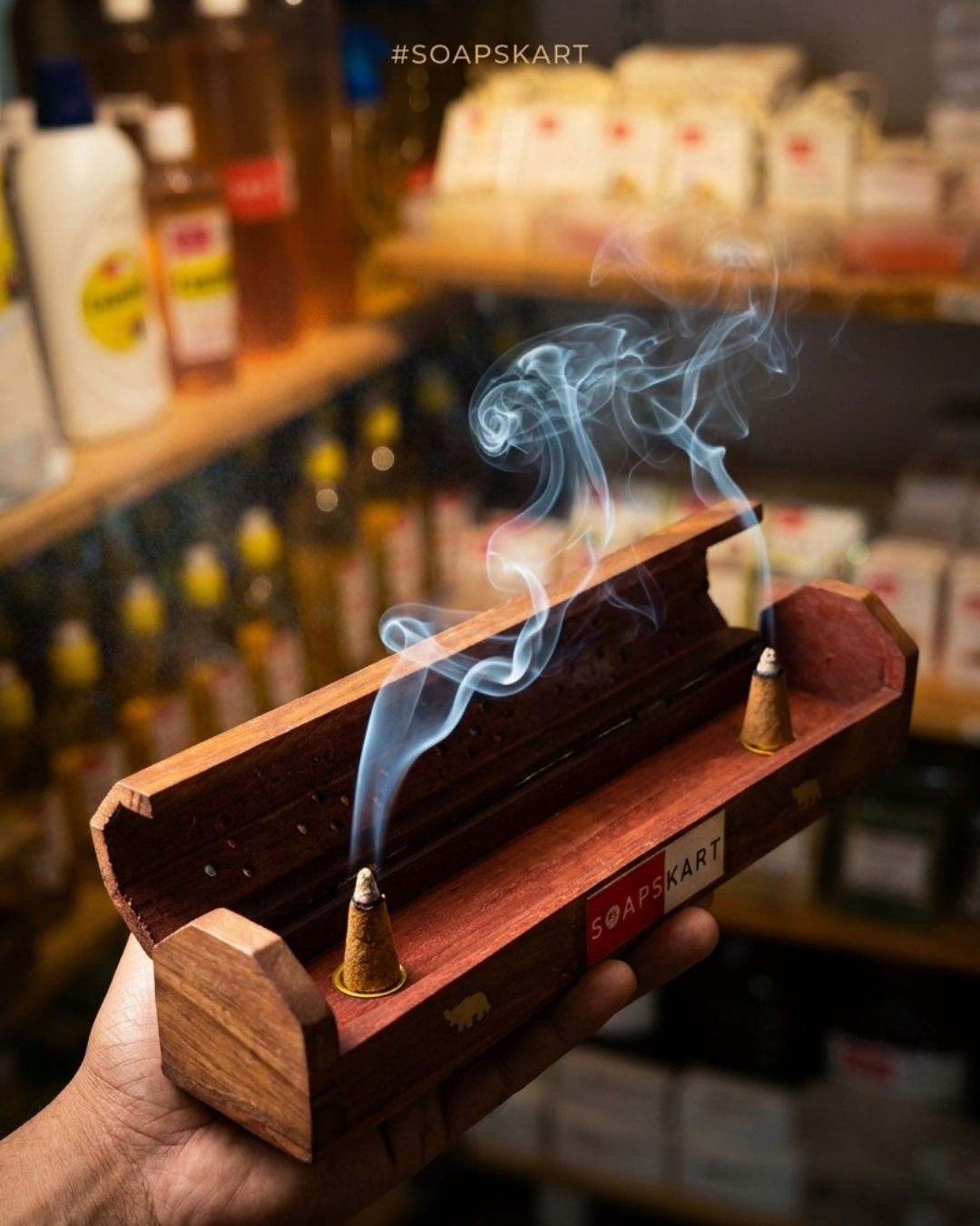 Wooden Box - Incense Stick & Dhoop Stand