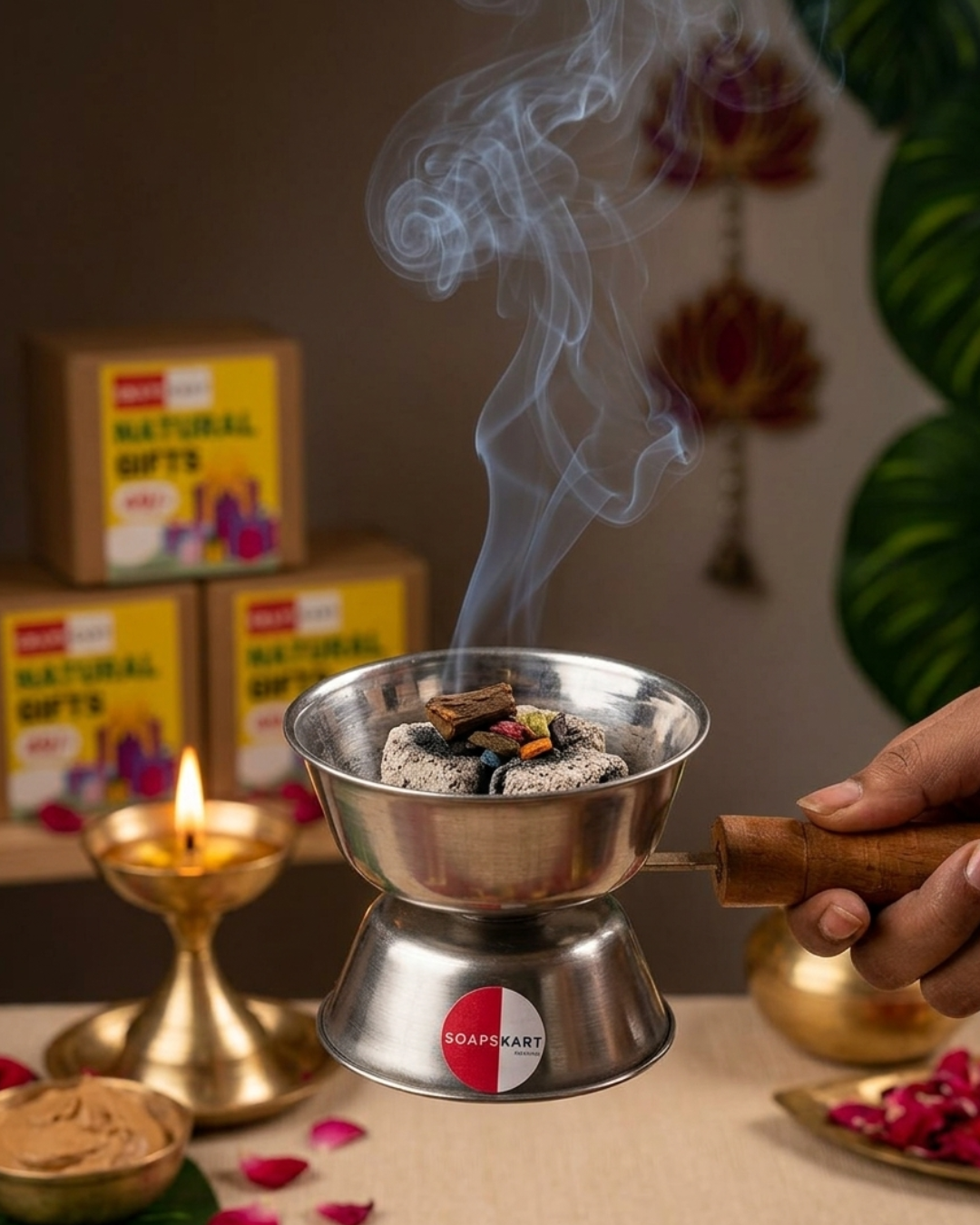Oudh Stand With Wooden Handle
