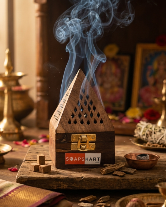 Wooden Pyramid Dhoop Stand